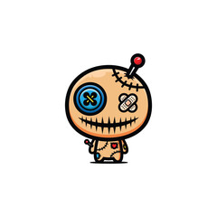 chibi voodoo doll with needles in the head