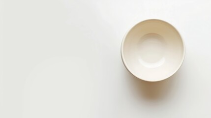 Top view of white empty ceramic dip bowl isolated on white : Generative AI
