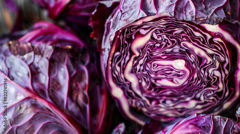 Poster close up photo of red cabbage : generative ai
