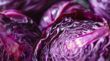 Obraz premium close up photo of red cabbage : Generative AI