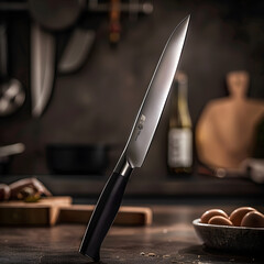 Gleaming Kitchen Knife with Superior Craftsmanship and Comfortable Handle
