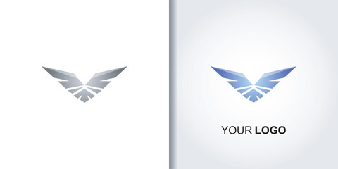 abstract bird wings logo template