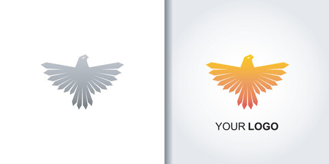 geometric eagle bird logo template