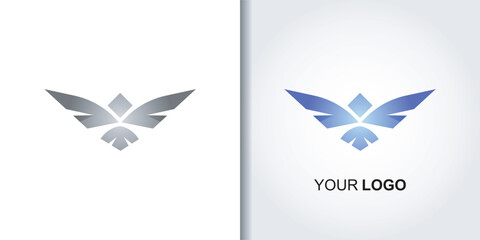 abstract bird wings logo template