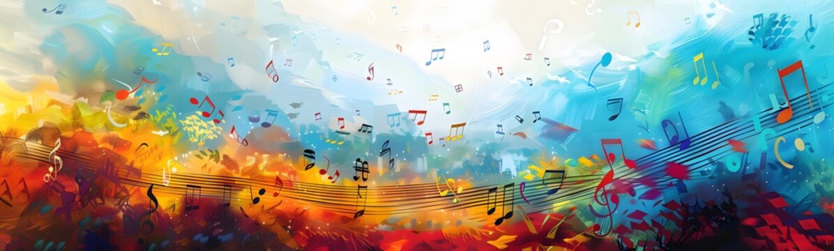 colorful music background with note