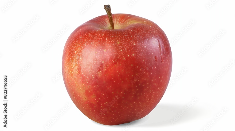 Poster Red apple isolated on white background clipping path full depth of field : Generative AI