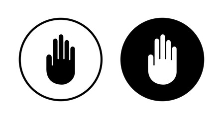 Hand icon vector isolated on white background. Hand gesture. hand stop