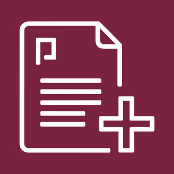 recommend clip art: Small Line Vector Icon with Document Add Plus.