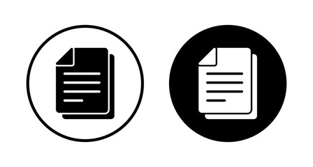 Document icon vector isolated on white background. Paper icon. File Icon