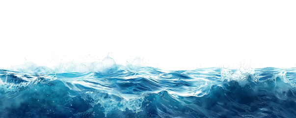 Tranquil and serene deep blue ocean wave