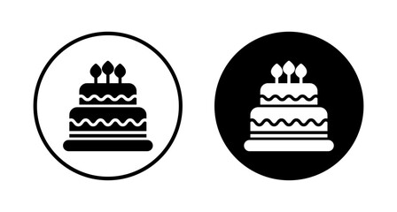 Cake icon vector isolated on white background. Cake vector. Birthday cake icon
