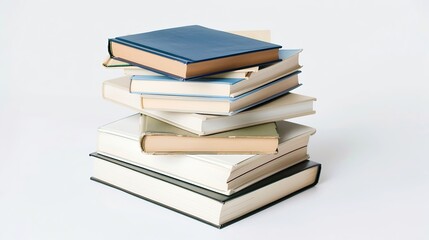 Book stack on a white background : Generative AI