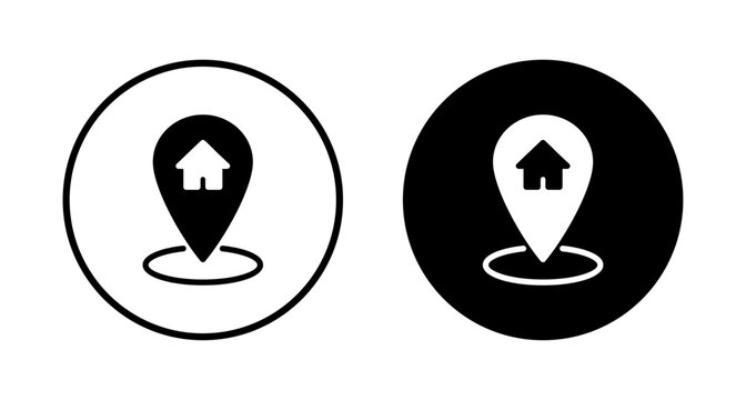 Address symbol icon vector isolated on white background . address icon vector. home location icon