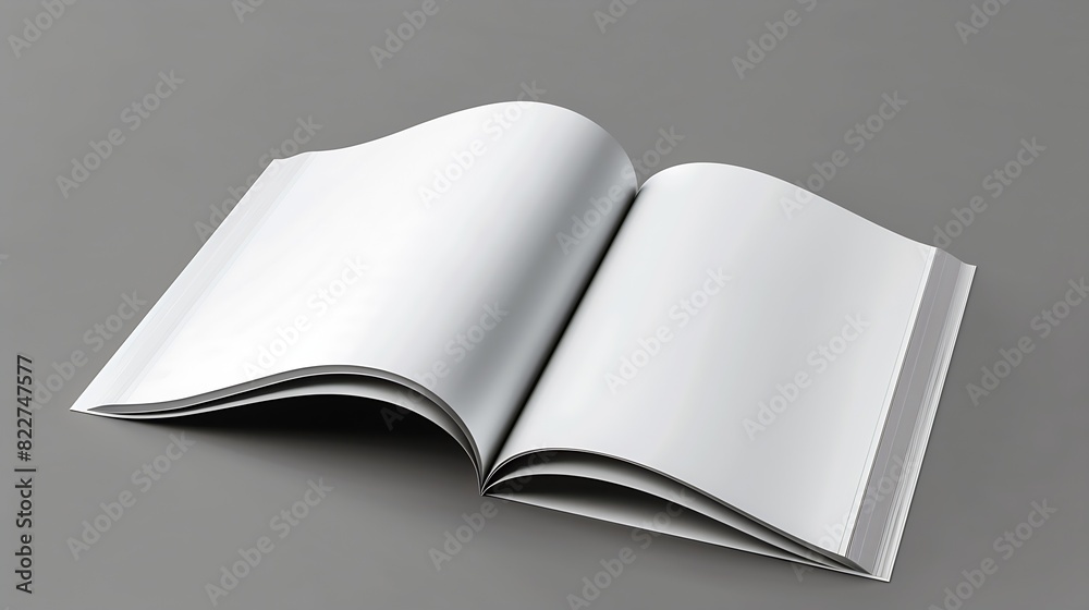 Aufkleber Mock up view of an open magazine  3d rendering : Generative AI