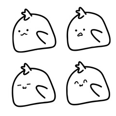 Chick-tastic Doodle: Adorable Minimalist Chicken Cartoon Vector