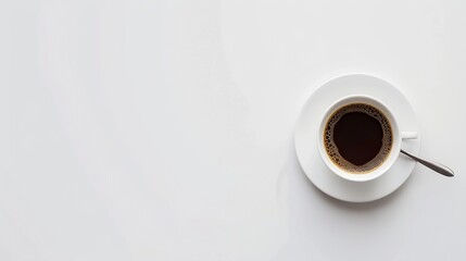 cup of coffee over white background : Generative AI