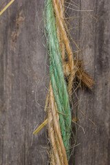 baler twine hanging on a post