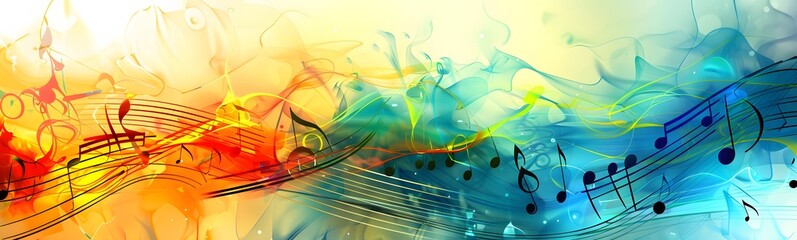 colorful music background with note