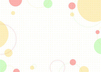 円形オブジェクトのポップな背景、カラフルな円形模様のフレーム