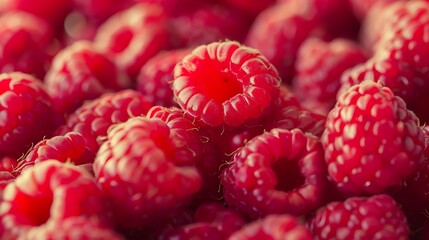 Fresh sweet raspberries close up : Generative AI