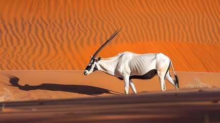 Arabian Oryx in the red sands desert conservation area