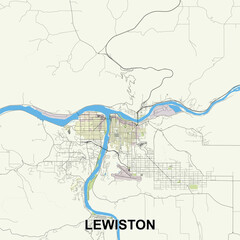 Lewiston, Idaho, United States map poster art