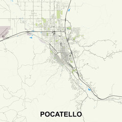 Pocatello, Idaho, United States map poster art
