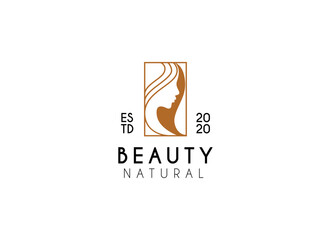 Natural beautiful woman face logo design inspiration. Beauty spa logo design
