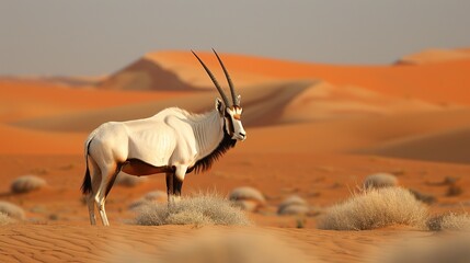 Arabian Oryx in the red sands desert conservation area