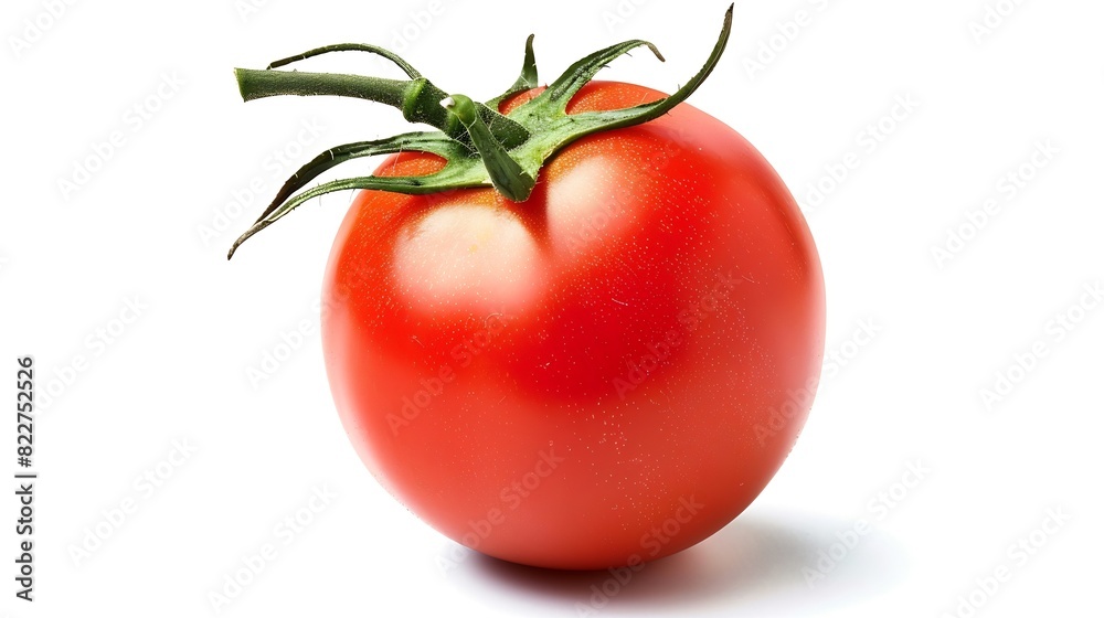 Poster juicy red tomato isolated on white background clipping path : generative ai