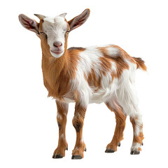 Cute baby goat isolated on transparent background
