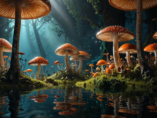 Fototapeta premium mushrooms in the forest