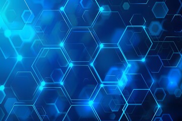 Abstract Blue Background with Hexagon Pattern for Technology