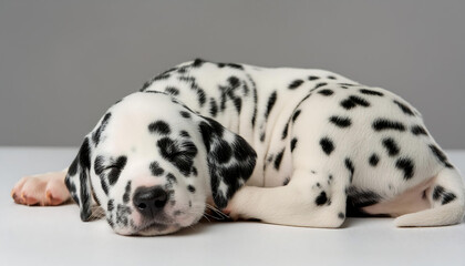 Adorable Sleeping Dalmatian Puppy