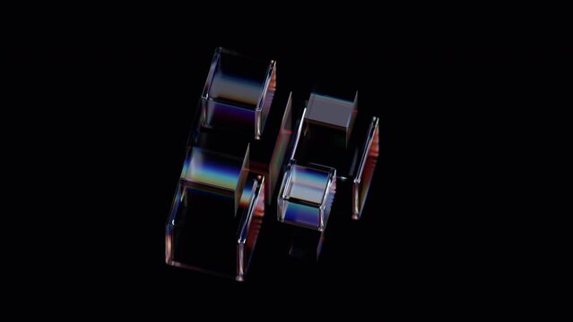 Abstract animation, geometric background design with rotating cubes, 4k looping video, 3d render