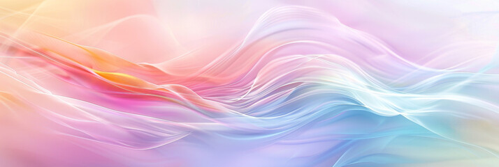 Abstract background with soft pastel colors and flowing shapes, creating an elegant design for artistic or creative projects. The color palette includes gentle shades of pink, blue, purple, yellow