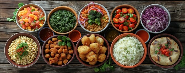 Selection of various healthy dishes