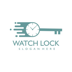 watch lock logo design vector illustration