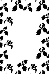 Vector. Hand drawn floral pattern. Vertical background, copy space for text. Template for postcard, wedding and party invitation, flyer, cover, brochure, social media post, magazine, poster, banner.