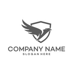 Eagle shield Logo design vector illustration