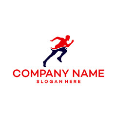 run logo vector template illustration design