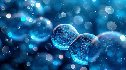 Blue bubbles created a beautiful background.