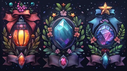 Leafy Laurels: Illustrated Victory Badges