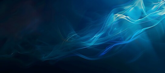 Fototapeta premium Abstract Blue Light and Smoke in Dark Room