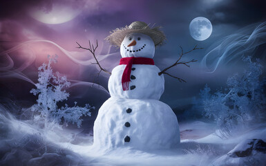 Obraz premium Snowman in the woods