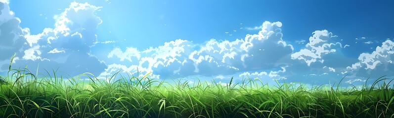 Obraz premium beautiful meadow with clear sky