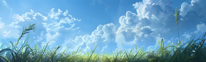 Obraz premium beautiful meadow with clear sky