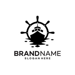ship logo vector template illustration design