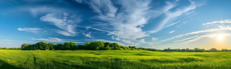 beautiful meadow with clear sky