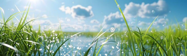 beautiful meadow with clear sky